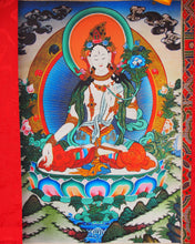 Load image into Gallery viewer, White Tara Silk Thangka