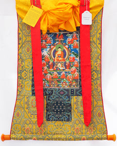 Buddha and 16 Arhats Silk Thangka