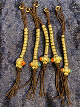 Load image into Gallery viewer, Brass Mala Counters with coral and turquoise