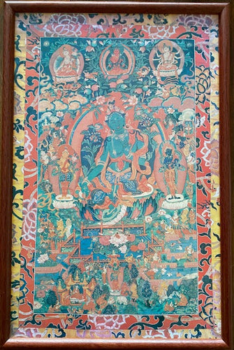 Blessed Mandala of Green Tara with 3 long life deities