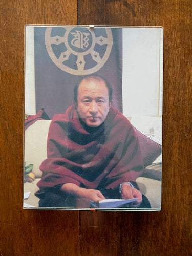 Blessed photo of His Eminence Dzongsar Khyentse Rinpoche in teaching posture