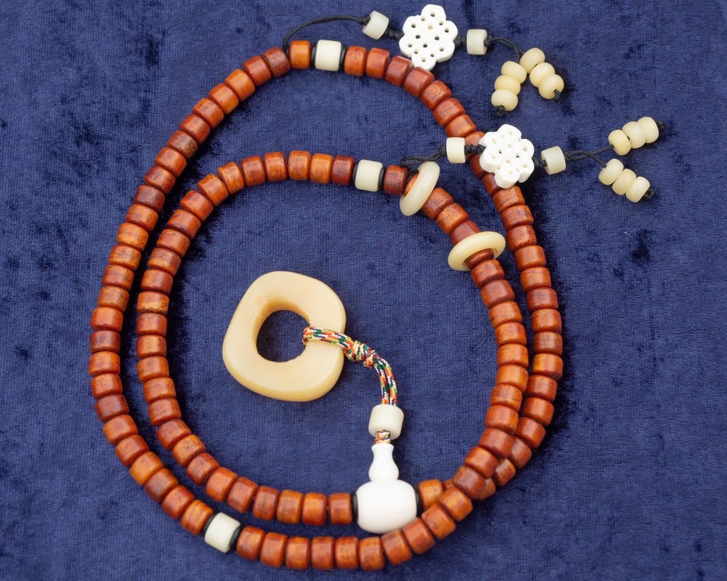 Rare Vintage Smoked Yak Bone Mala