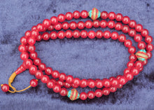 Load image into Gallery viewer, 108 Authentic Dark Red Ruby Mala with counters