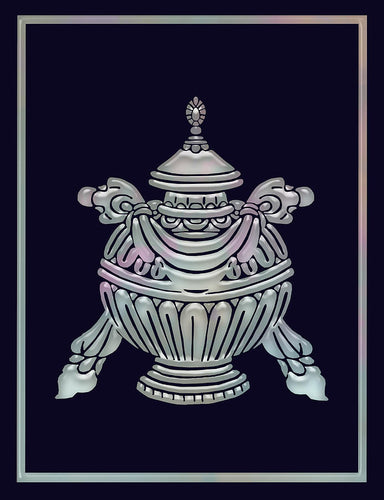 Silver Dharma Discourse Vase