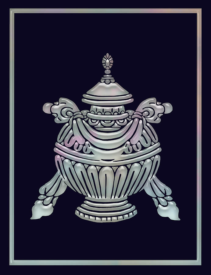 Silver Dharma Discourse Vase