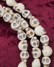 Load image into Gallery viewer, 108 White Agate Skull Mala