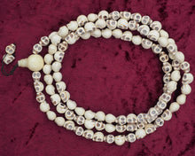 Load image into Gallery viewer, 108 White Agate Skull Mala