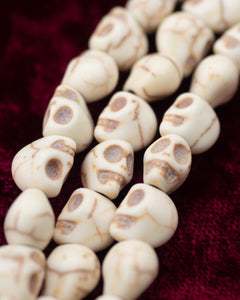 108 Howlite Skull Head Mala